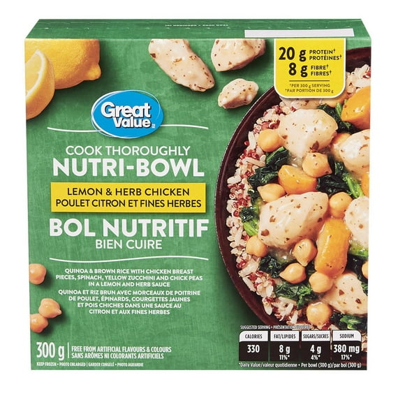Great Value Lemon & Herb Chicken Nutri-Bowl, 300 g
