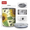 thumbnail image 4 of 12oz Coffee Tumblers Yellow Sunflower Seed Pattern Stainless Steel Vacuum Insulated Travel Tumbler Coffee Cups Mug with Lid and Straw with Cleaning Brush for Cold & Hot Drinks, 4 of 5