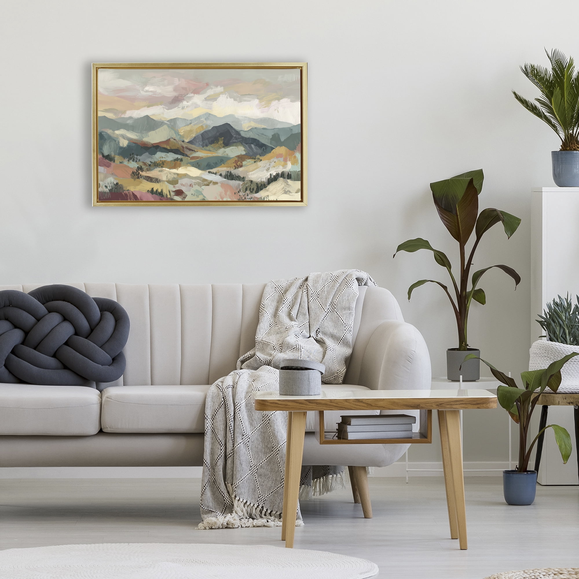 Stupell Industries Mountain Valley Vista Gold Framed Floater Canvas Wall Art, design by Chromatic Storm Studio