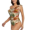 thumbnail image 2 of Haiem Holiday Christmas Stars Women's One Piece Swimsuits Tummy Control One Shoulder Bathing Suits Ruffle Swimwear-X-Large, 2 of 8