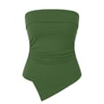 thumbnail image 5 of BLVB Going out Tube Tops for Women Trendy Summer Asymmetrical Ruched Strapless Bandeau Cami Shirts Ribbed Knit Spring Clothes, 5 of 8