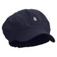 thumbnail image 5 of Flower Ghost Embroidered Cotton Elastic Newsboy Cap - Navy OSFM, 5 of 5