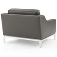 thumbnail image 4 of Modway Harness Stainless Steel Base Leather Armchair Set of 2 in Gray, 4 of 4