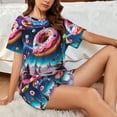thumbnail image 6 of Womens Pajama Sets With Pocket, Starry Sky Pine Tree Donut Lounge Sets Short Sleeve Sleepwear PJ Sets for Women, 6 of 6