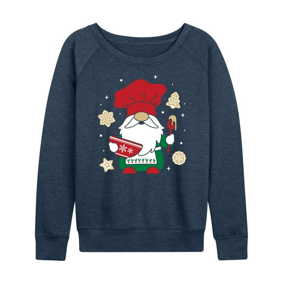 Instant Message - Christmas Baking Gnome - Women's Lightweight French Terry Long Sleeve Shirt