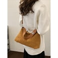 thumbnail image 3 of CoCoMangos Women's Suede Hobo Bag Crescent Shoulder Bag Trendy Purses Moon Crossbody Bag Y2k Top Handle Satchels, 3 of 7