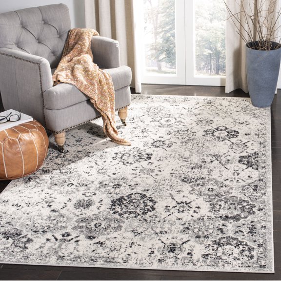 SAFAVIEH Area Rug 5'3"x7'6" - Madison Collection - Transitional Modern Design, Silver & Grey, Non-Shedding & Easy Cleaning, Ideal for Living Room, Bedroom, Dining Space (MAD611G)