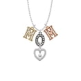 thumbnail image 2 of Delight Jewelry Silvertone Open heart with Imitation Pearl Drop Multi-Colored Crystal Mom Charm Necklace, 2 of 5