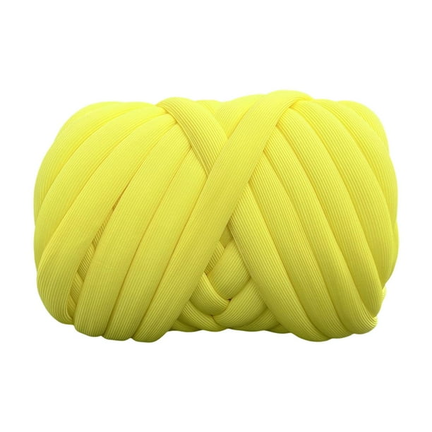 Hilo grueso de poliéster, hilo tubular jumbo, hilo de tubo blando de 500 g, hilo grueso voluminoso para alfombras, almohadas, fabricación amarillo Sunnimix hilo grueso