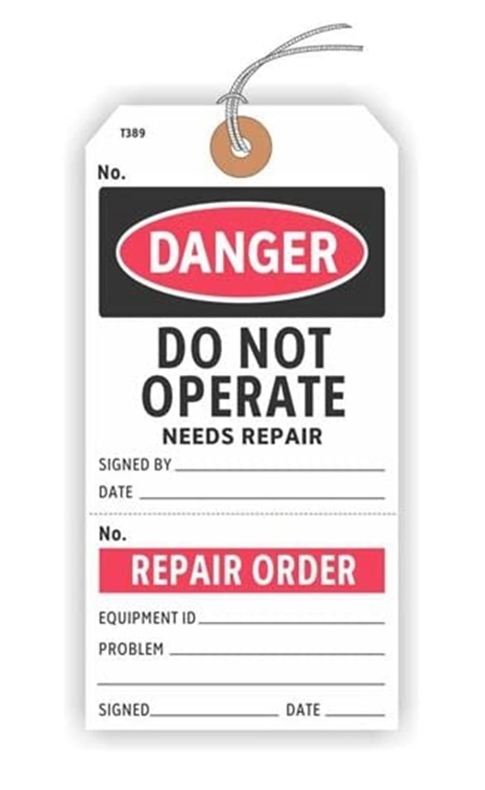 Problem Tags Danger - DO NOT Operate - Needs Repair Numbered Tags (801-900) with ...