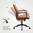 thumbnail image 5 of DICTAC Brown Executive Office Chair Adjustable Leather Mid Back Swivel Office Desk Chair with Padded Armrest 400lbs Load-Bearing Computer Desk Chair for Home Office, 5 of 10