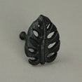 thumbnail image 5 of Zeckos Black Cast Iron Monstera Leaf Kitchen Drawer Pulls Set of 6, 5 of 5
