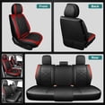 thumbnail image 3 of Car Seat Covers Custom Fit for Dodge Ram 1500 2500 3500 2009-2023, Luxury Faux Leather Front Rear Seat Pickup Cushion Protector Black Red, 3 of 10