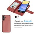 thumbnail image 5 of For Samsung A15 6.5" 2024 Case, Samsung Galaxy A15 6.5" 5G Wallet Case, Tiflook PU Leather Card Holder Flip Cover [Detachable Magnetic] Wine, 5 of 6