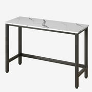 Counter Height Dining Table Set for 3, Bar Style Dining Room Set with 3 Upholstered Stools, Creative Pub Table Set