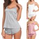 thumbnail image 4 of Pijamas Conjunto De Las Mujeres De Moda Ropa Interior Pasta Correa Chaleco Y Pantalones Cortos Traje De Sueñopangjing, 4 of 4