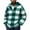 #138-Green, variant on Men's Checkered Full-Zip Hooded Fleece Jacket, Lightweight Windproof Soft Plush Outerwear with Flap Pockets for Outdoor Camping Hiking Winter Sports