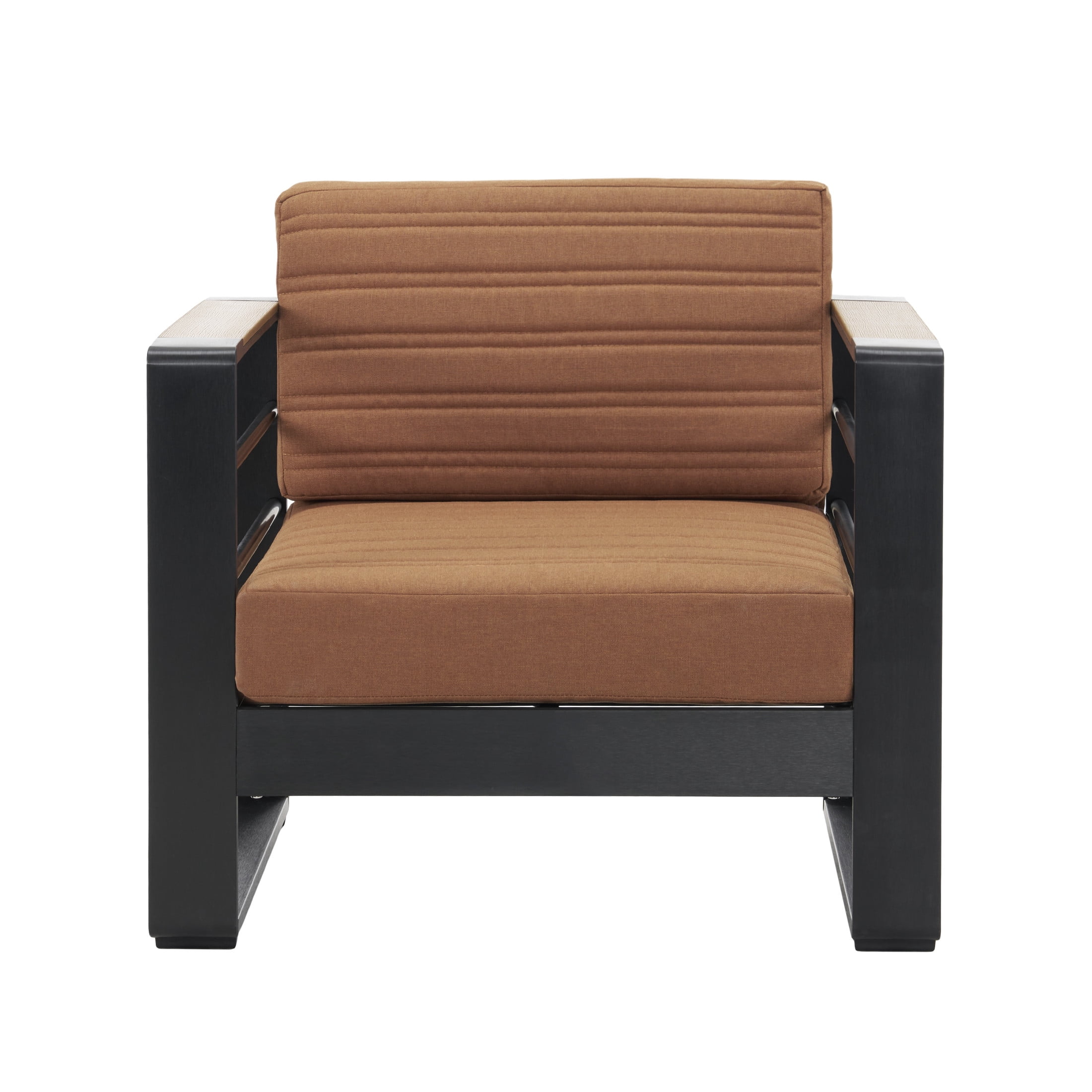 Negley Minimalism Aluminum Outdoor Club Chair with Cushions, Blue