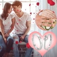 thumbnail image 1 of Fiudx Anillos En Ecg, Anillos En Diseño de Corazón para Pareja, Elegante Conjunto de Boda Abierto, Regalo para Una Cita Romántica, Perfecto para Parejas, Tamaño Aproximado 2 Cm, Incluye Un Par de Ani, 1 of 7
