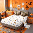 thumbnail image 3 of Homewish Spooky Halloween Skeleton 7pcs Queen Bedding,Pumpkin Lantern Castle Pattern Bedding Comforter Set Queen,Halloween Reversible, 3 of 8