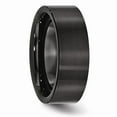 thumbnail image 4 of Black Ceramic Ring Band Wedding Comfort Flat 8mm Brushed, 4 of 6