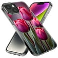 thumbnail image 2 of MUNDAZE Apple iPhone 14 Pro Max Pink Tulip Flowers Floral Shockproof Clear Hybrid Protective Phone Case Cover, 2 of 5