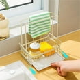 thumbnail image 5 of Stainless Steel Sponge & Dishcloth Holder Rack with Drain Tray | Kitchen Sink Organizer for Sponges, Brushes & Dish Soap | Rust-Proof Countertop Storage with Drainage Holes, 5 of 7