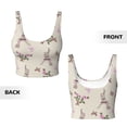 thumbnail image 6 of Sports Bra For Women, Butterfly Tower Flower Sports Bras For Women High Support, Workout Tank Tops Woman With Removable Cups, 6 of 8