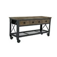 thumbnail image 3 of 72 In x 24 In. 3 Drawer Rolling Industrial Workbench with Wood Top - Aged Macadamia, 3 of 12