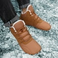 thumbnail image 6 of Stepedia Snow Boots Winter Wide Barefoot Shoes Faux Fur Waterproof Outdoor Ankle Hiking Boots for Women Men, Orhre 8.5 Women/7.5 Men, 6 of 7