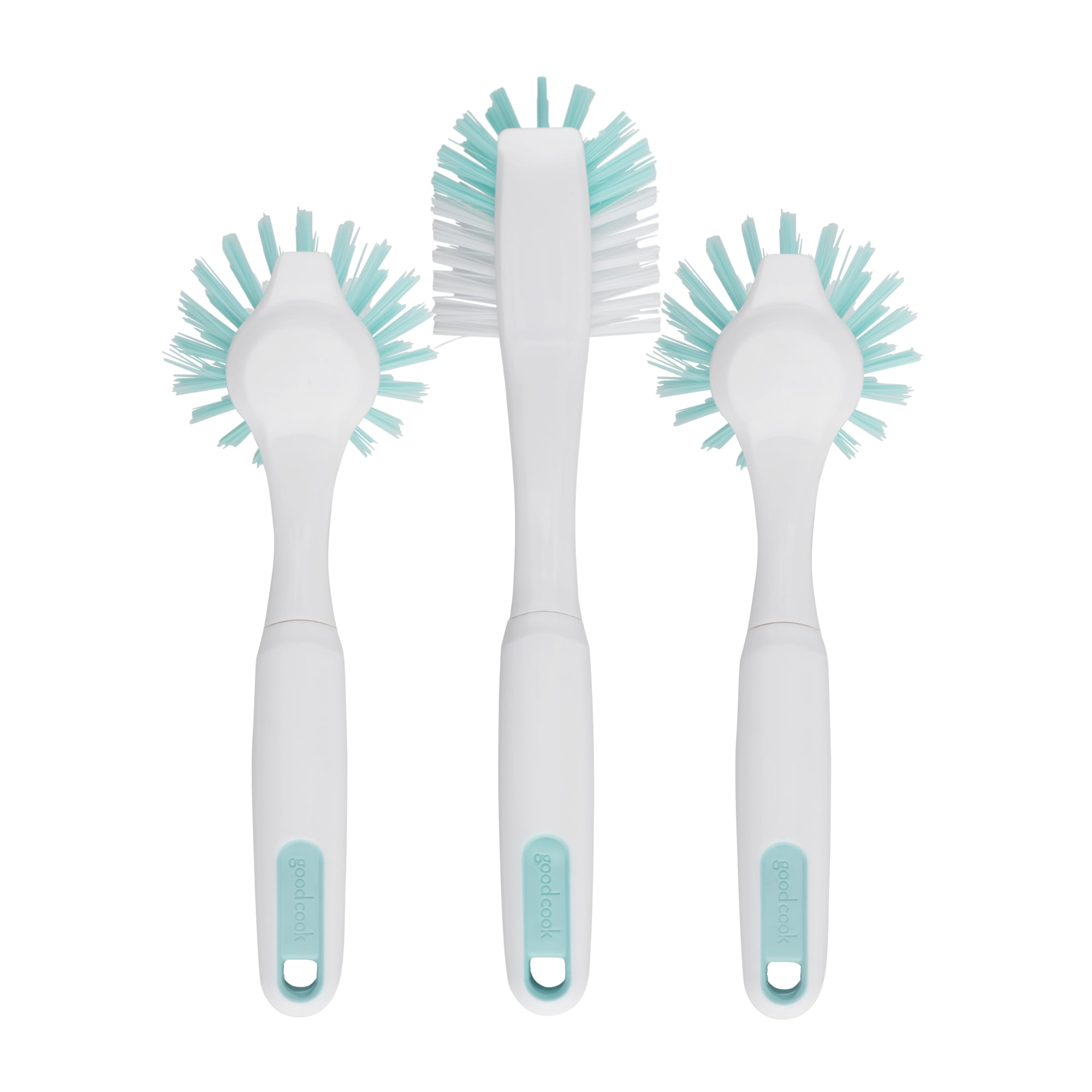 GoodCook 3 Piece Sink Brushes Durable Bristles with Scraper for Stuck on  Foods. 