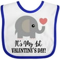 thumbnail image 3 of Inktastic 1st Valentines Day Baby Elephant Boys or Girls Baby Bib, 3 of 4