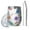 White Dinosaurs Space, variant on 12oz Stemless Wine Tumblers White Dinosaurs Volcanoes Birds Pattern Vacuum Insulated Stainless Steel Travel Tumbler Cups Mug with Lid and Straw for Champaign,Cocktail,Beer with Cleaning Brush
