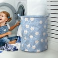 thumbnail image 4 of Patterned Linen Laundry Hamper - Large Open Top Fabric for Bedroom or Bathroom Breathable -Blend Material Durable and Easy to Clean Stylish Home Storage, 4 of 5