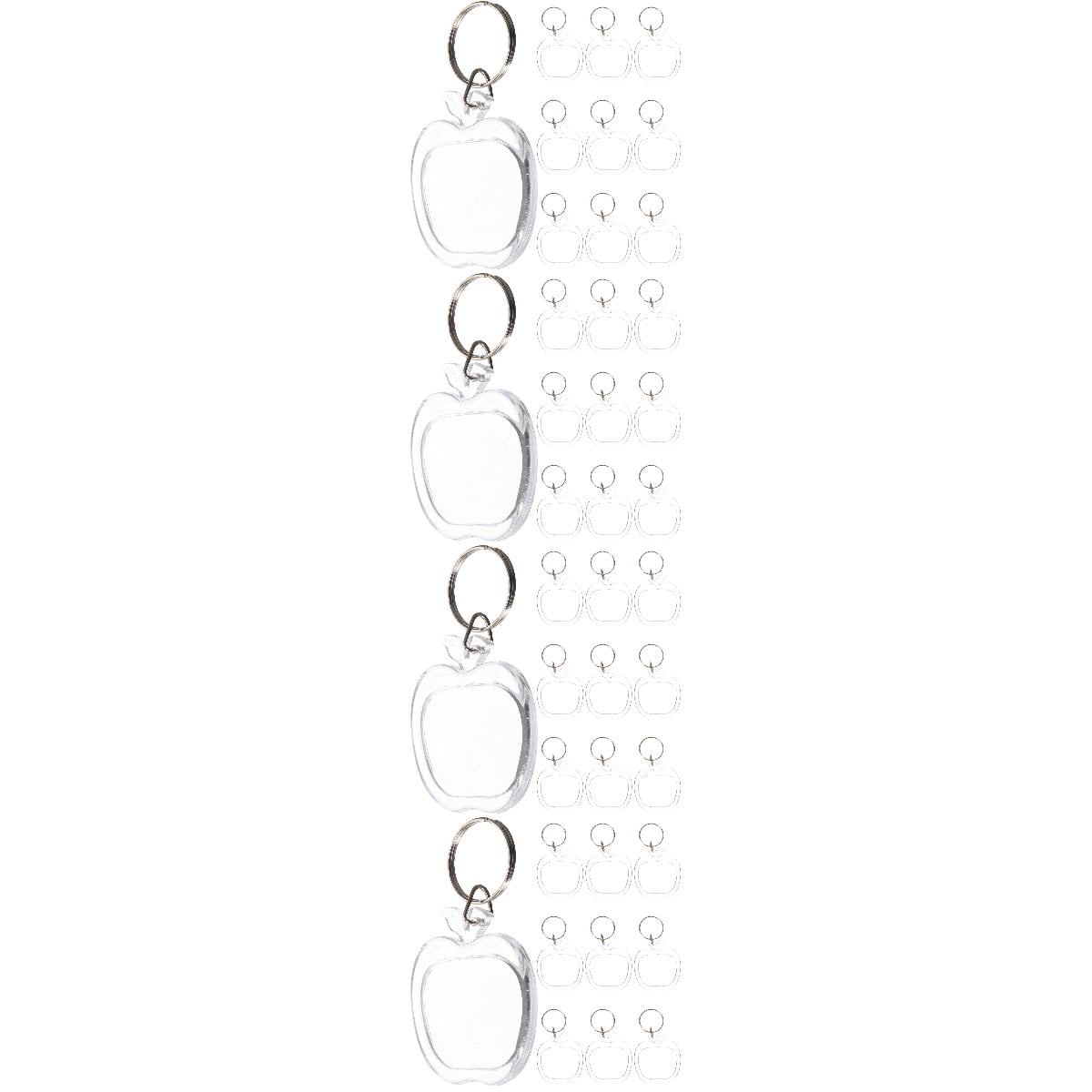 LABSERRON  40Pack DIY Photo Holder Keychains for Women Men Kids 3.3×1.8×0.8in