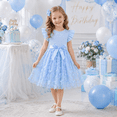 thumbnail image 2 of IPIO Girls Butterfly Princess Dress, A-Line Party Outfit with Flutter Sleeves for Birthday and Special Occasions, 2 of 6
