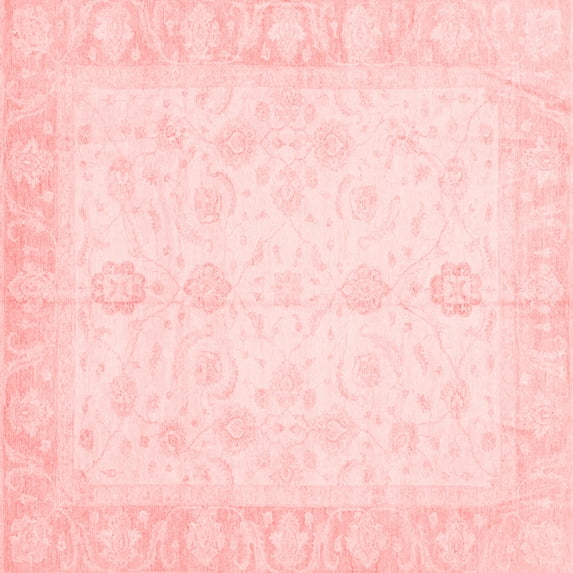 Ahgly Company Machine Washable Indoor Square Oriental Red Traditional Area Rugs, 3' Square