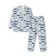 thumbnail image 1 of Balery Blue Fish Pijama para Hombre de Dos Piezas con Manga Larga, Conjunto de Dormir y Descanso Suave con Bolsillos-X-Large, 1 of 7
