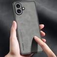 thumbnail image 2 of Case Designed for iPhone 16, Slim Fit Classic PU Leather Shockproof Anti-Slip Lightweight Wireless Charging Vintage Phone Case Cover for iPhone 16, Navyblue, 2 of 7