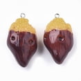 thumbnail image 2 of Resin Pendants with Platinum Tone Iron Findings Imitation Food Sweet Potato Dark Red 41~42x23x19.5mm Hole: 2mm, 2 of 2