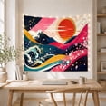 thumbnail image 5 of Starry Mountain with Snowcap and Swirling Waves, Majestic Japanese Inspired for Ocean Lovers, Coastal Landscape Art, Housewarming Gift Tapestry Wall Hanging for Bedroom and Living Room, 5 of 7