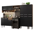 thumbnail image 1 of Cocina Integral Completa 261cm Emilly Madesa 02 - Marrón/Negro, 1 of 9