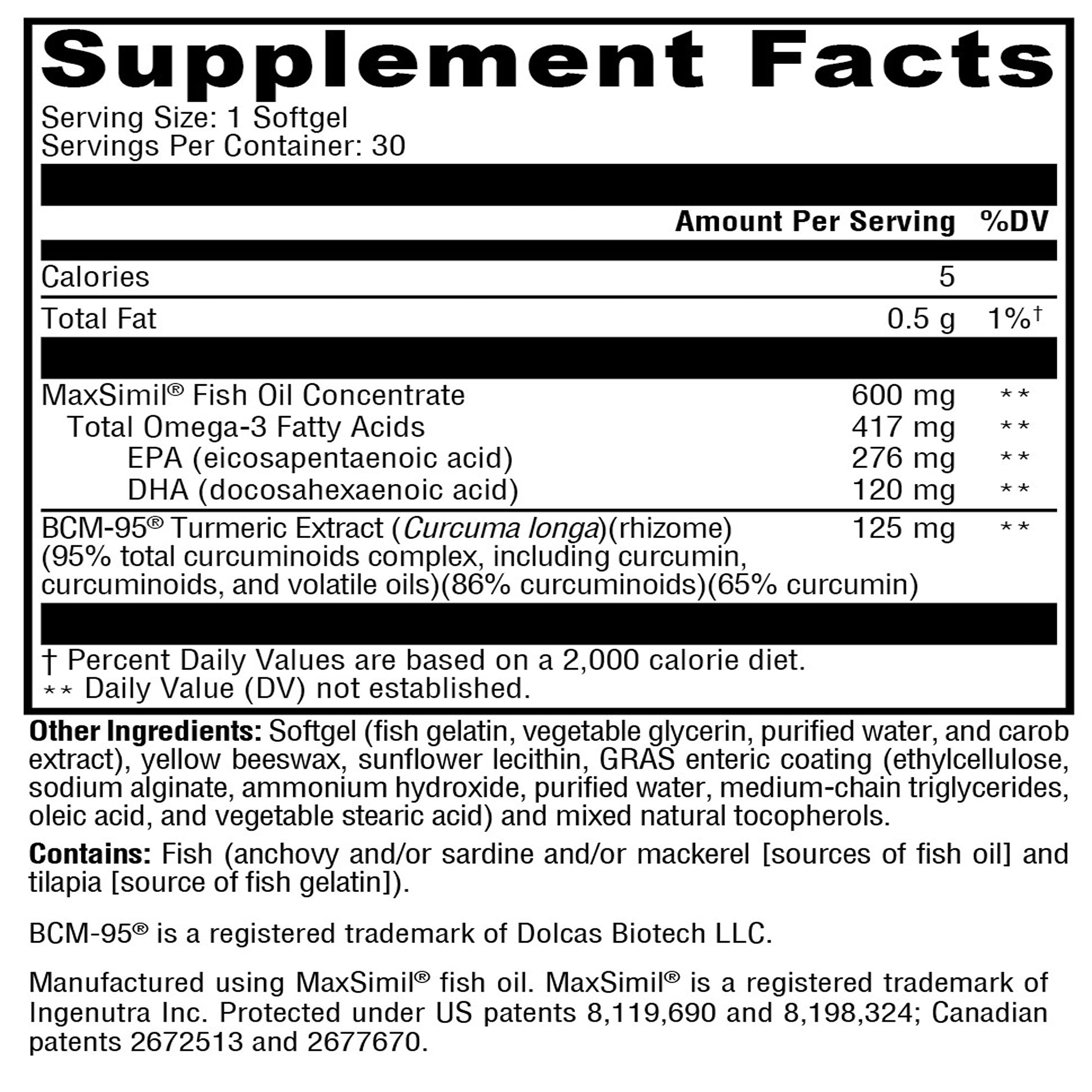 XYMOGEN Omega MonoPure Curcumin EC - Cytokine Balance Support - Monoglyceride Fish Oil with Enhanced DHA EPA Absorption - BCM-95 Turmeric Extract - Omega-3 Softgels