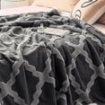 thumbnail image 4 of Manta de 50 × 60 pulgadas, manta polar ultra suave clásica con diseño de pata de gallo para todas las estaciones, mantas bohemias cálidas y acogedoras para cama, sofá, oficina, camping, 4 of 5