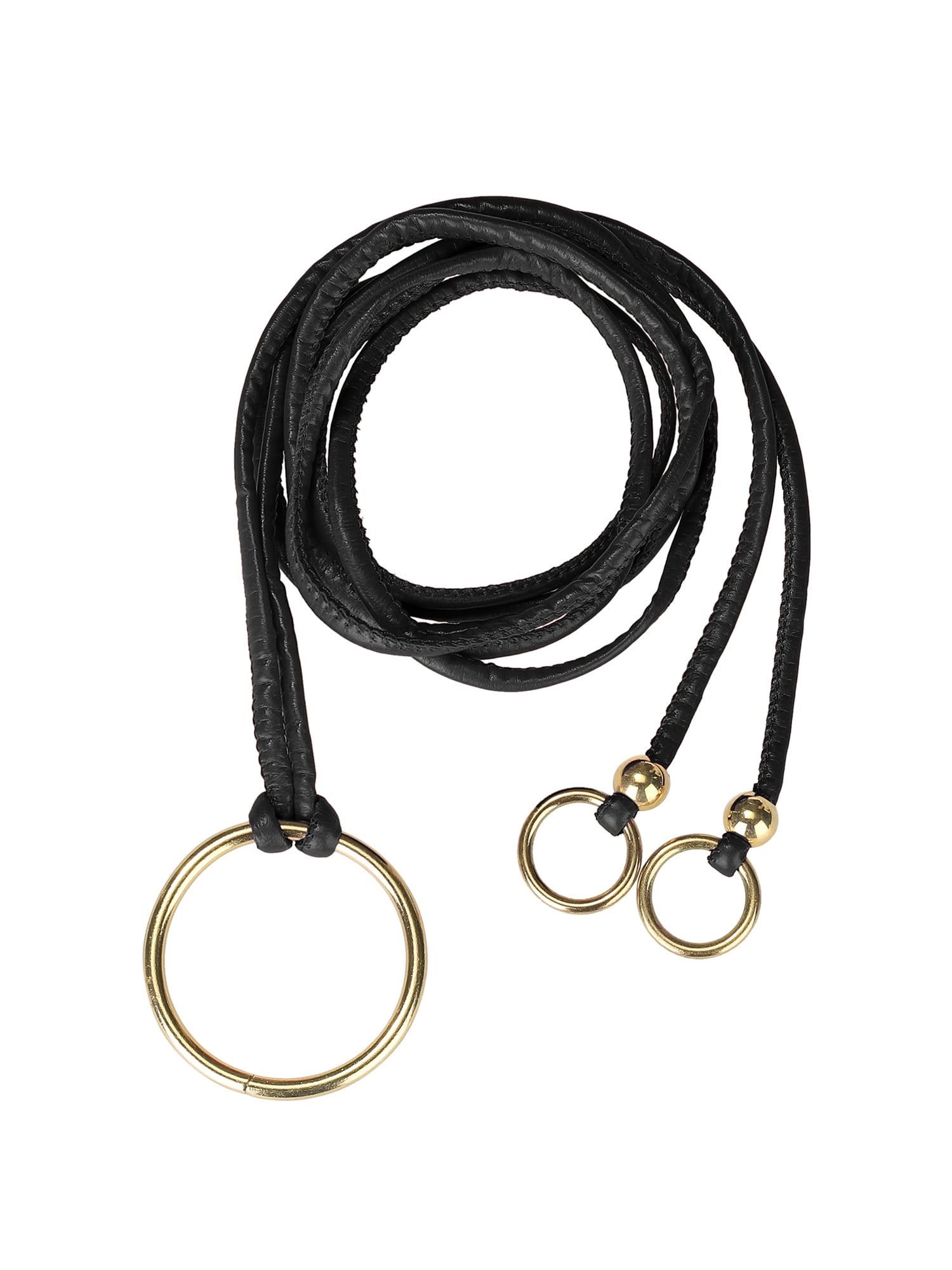 Retro Waist Belt Large Metal Ring & Thin Waist Fringe Pu Leather Belt Hoop Gut 