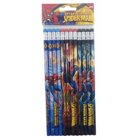 Marvel Spiderman Character Authentic Licensed 24 Wood Pencils Pack