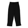 thumbnail image 5 of ZACPNCV Pants for Girls Summer Casual Loose Cotton Linen Straight Wide Leg Drawstring Elastic Waist Solid Cropped Pant Black 6-7 Years, 5 of 7