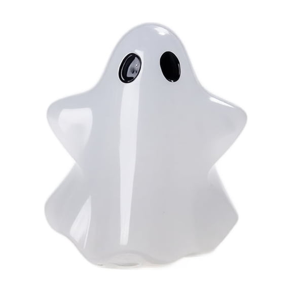 Halloween Ghost Figurine, White Ceramic Miniature, 1 Piece Pack, Spooky Holiday Decor for Micro Landscape Fairy Garden Halloween Party Haunted House Tabletop Mantel Display Gift