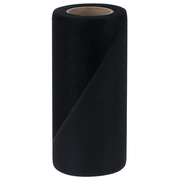 Falk Fabrics Tulle Spool for Decoration 6-Inch by 25-Yard - Black