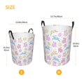 thumbnail image 3 of Balery Easter Colorful Rabbit Cesta de ropa redonda con asas, impermeable, independiente, para ropa, juguetes, dormitorio y familia-Small, 3 of 6